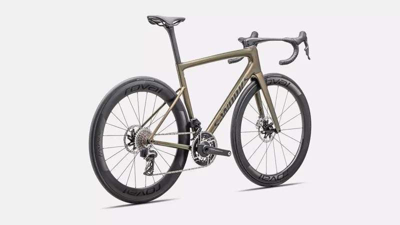 Specialized S-Works Tarmac SL8 SRAM RED AXS Road Bike In Gloss Cypress Metallic/Magenta To Gold Pearl/Satin Black Metallic-3