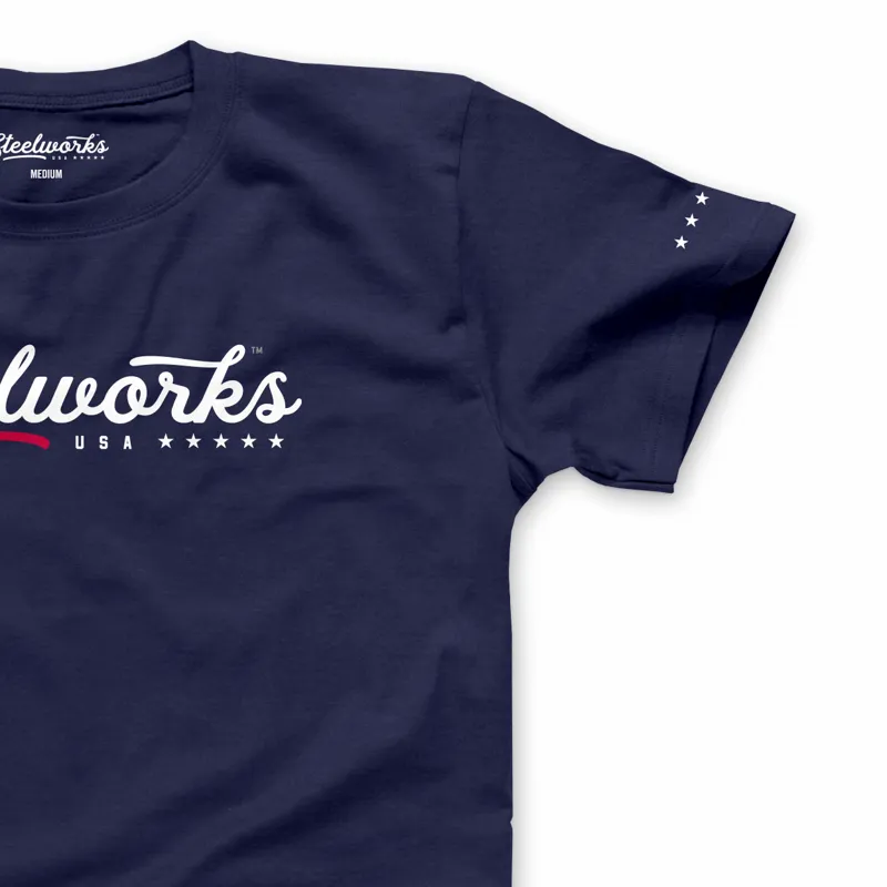 Steelworks USA Mens Tee in Navy Blue-3