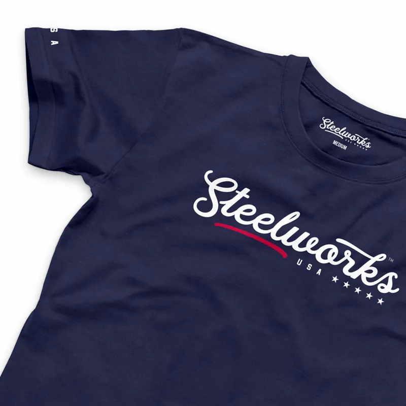 Steelworks USA Mens Tee in Navy Blue-6