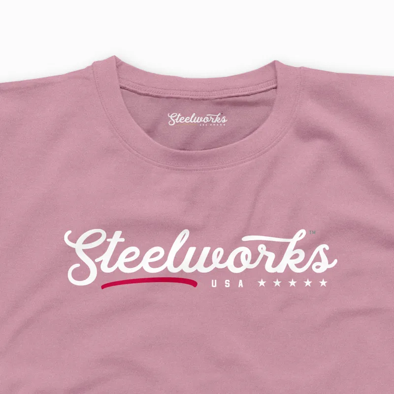Steelworks USA Mens Tee in Powder Pink-1