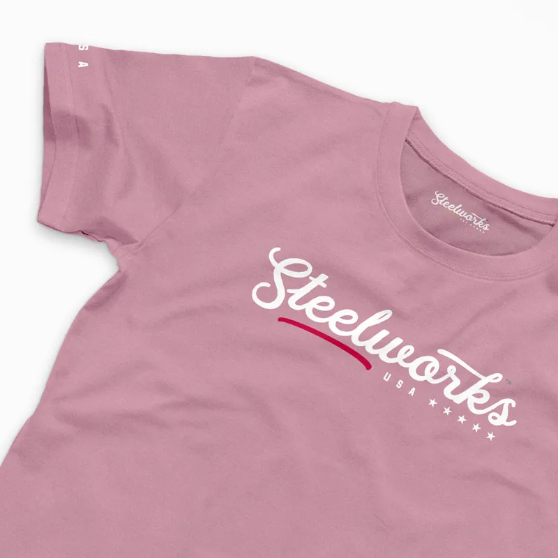 Steelworks USA Mens Tee in Powder Pink-2